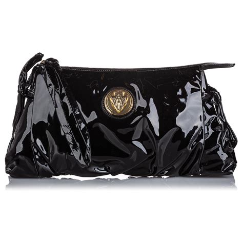 gucci black patent leather purse|black patent evening clutch bag.